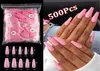 500pcs Colorful False Nails Long Ballerina Coffin Shape UV Shiny Extra Long Full Wrap Solid Color Ballerina Nails1393220