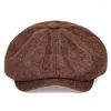 Bérets 2023 Hommes Casual Sboy Chapeau Printemps et Automne Rétro Béret Chapeaux Sauvages Unisexe Casquette Octogonale Drop Livraison Accessoires De Mode Scar Dhp4Q