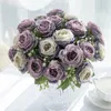 Dekorativa blommor 5 huvuden Peony Artificial For Home Floral Arrangement Decoration Christmas Garlands Vase Wedding Outdoor Arch Accessories