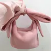 Evening Bags Spring Summer Woman Personality Pink Color Spliced Bow Many Wear Methods Handbag All Match Evening Clutch Bags Cute 230403