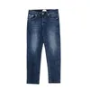 Mäns jeans män 2023 Spring Autumn Stretch Denim Trousers fickor Lossa fotledslängd byxor manlig storlek rak w510