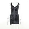 Casual Kleider Zoctuo Frauen Pu Leder Party Club Bodycon Streetwear Schwarz Minikleid 2023 Sommer Herbst Kleidung Großhandel Artikel für Unternehmen