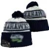Seattle Beanie SEA Beanies SOX LA NY North American Baseball Team Side Patch Winter Wool Sport Knit Hat Pom Skull Caps A16