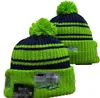 Seattle Beanie SEA Beanies SOX LA NY North American Baseball Team Side Patch Winter Wool Sport Knit Hat Pom Skull Caps A16