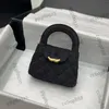 23K Женская дизайнерская верхняя ручка Totes Nano Bags Diamond Lattice Gold Metal Adnuctive Turn Lock Multi Pochette Luxurbag Black Pink Red 12x4,5x8cm 19x7x12см