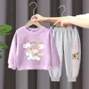 Jassen Meisjes Cartoon Sets 2023 Kinderen Sportshirts met lange mouwen Broekpakken Herfst Lente Kinderkleding Tiener Eenhoorn 2 10T 231110