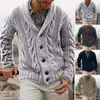 Herrenpullover Herrenpullover Jacke Baumwollmischung Knopfverschluss Strickwaren Langarm Mode Strickjacke Kleidung für Herbst Winter