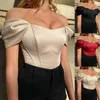 Women's Blouses Corset Y2K Satin Off Shoulder Crashed Top Vrouwen Mouwloze Backless Sexy Strapless Vest Skinny 2023 Zomertank Tube tops