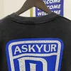 Automne et hiver New Ask 10th Anniversary Exclusive Ay Letter Cracked Print Made Old High Street Loose Casual Suede Sweater