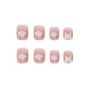 Unghie finte 24pcs Cartoon Nail Patch Stile dolce Tipo di colla rimovibile Breve paragrafo Manicure Risparmia tempo Arte