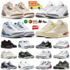 3 män basketskor 3s palomino Wizards White Cement Reimagined Medellin Sunset Fire Red Neapolitan Pine Green Dark Iris Womens Sneakers Trainers S V3JE#