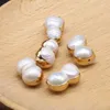 Pendant Necklaces Natural Freshwater Pearl Gold Plated Gourd Shape For Fashion Jewelry Making DIY Women Necklace Earring Gifts