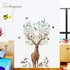 Wall Stickers Nordic creative forest elk wallpaper bedroom decoration Ins self-adhesive living room wall decoration Home decoration Entrance decoration 230403