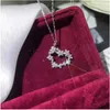 Queen Heart Chocker Necklace 925 Sterling Silver Diamond Wedding Engagement Pendants Necklace For Women Bridal Party Jewelry