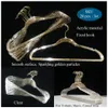 Hangers Racks 20 bags of glittering gold or silver transparent acrylic clothing store and home storage clothing hangers for T-shirts or shirts 230403