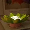 Titulares de vela Flor Piscina Luz Lotus Lanterna Flutuante Luzes LED Lanternas Ao Ar Livre Decorativa Noite