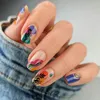 FALSE naglar Grön Plant Wearable Patch Color Nail Enhancement for Lovely Girl Art