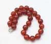 Chaînes en gros 16mm collier rond d'agate rouge 17 pouces FPPJ perles naturelles