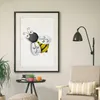 Figurines décoratives 1 pièce, libellule ou abeille en fer métallique, pendentif mural créatif pour jardinage, Accents de décoration suspendus pour la maison