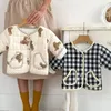 Ceketler Sonbahar Kış Çocukları Pamuklu Padenken Boy Bebek Bebek Polar Sıcak Hardigan Üstleri Kız Bebek Plus Kadife Ekose