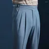 Garnitury męskie jesień formalne spodnie męskie moda moda solidna kolorowy garnitur Spodnie swobodne luźne spodnie wysokiej jakości/mężczyzna A19