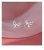 Stud Earrings Fashion 925 Silver Needles Sweet Cute Bow For Women Color Simple Minimalist Ear Piercing Jewelry Gift