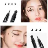 Eye Shadow Liner Combination Double Head Moon Star Heart Flower Liquid Eyeliner Pen Black Stamp Makeup Seal Pencil Waterproof Cosmetic 231102