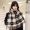 Scarves 2023 New Luxury Plaid Scarf Cashmere Thick Shawl Women's Winter Warm Pashmina Headband 231103