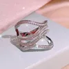 Cluster Anéis Chegada Requintada Irregular Oco Anel Largo Moda Feminina Retro Design Exclusivo Jóias Artesanais Presentes Casamento