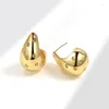 Ohrstecker Vintage handgefertigte klobige Kuppel für Frauen vergoldet dick Statement Hochzeit Schmuck Geschenk E1236