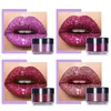 Lip Gloss Glitter Kit Ferramentas de maquiagem de cosméticos convenientes de longa duração Cores frias