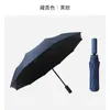 Paraplu's yoolov business vouwparaplu vintage volledig automatische zonnebrand zonnebrandcrème UV Protection dubbele zwarte print luxe Chinees