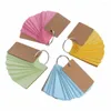 1 st 50 Sheets x Notebook Kraft Paper Binder Ring Easy Flip Flash Cards Study Memo Pads Diy Stationery