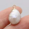 Pendentif Colliers 16-18mm Perle D'eau Douce Naturelle Boule Ronde Élégant Blanc Charmes Pour La Fabrication De Bijoux DIY Collier Accessoire En Gros