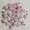 Fubaoying fascino naturale cuore pietra pendente 30 pz / lotto rosa accessori moda cristallo di quarzo 20mm vendita per creazione di gioielli 201277P