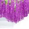 Fleurs décoratives enchanteresse décoration de plafond de glycine simulée: transformez votre espace avec un haricot artificiel de vigne de fleur cryptée et