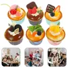 Party Decoration 6 PCS Simulated Food Delicate Cake Models Cabinet Decor Po Dessert Pu Child Kitchen