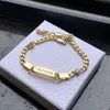 QIUHAN ODM Thicker Chain Engrave Bangles Nameplate Jewelry Custom Name Bracelet Birthstone