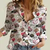 Women's Blouses YX GIRL Love Your Border Collie Long-Sleeve Shirt 3D Printed Button-down Casual Unique Streewear