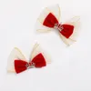 Ribbon Bow Rhinestones Crown Hairpin para meninas cabelos de cabelos ornamentos para crianças cabelos clipe Grip infantil acessórios de cabelo 2046