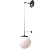 Lâmpada de parede Modern Bronze Gold Golden LED LIGHT UP UP DO BAIRO COBER DO CORPO DE VIDRO BALL SCONCE