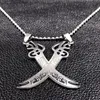 Retro Imam Ali Sword Muslim Islam Knife Necklace Jewelry Stainless Steel Arabic Pendant Necklaces For Men Women jewlery N403S02 Y0241H