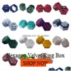 Jewelry Stand Vintage Veet Double Slots Supplies Ring Storage Box Drop Delivery Packaging Display Dhgarden Dhwac