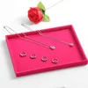 Pochettes à bijoux noir/Rose rouge petit bijoux collier plateau organisateur boucles d'oreilles bagues bracelets plat vide assiette présentoir