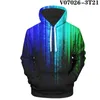 Heren Hoodies Sweatshirts Spray Paint 3d Hooded Trend Creative Comfortabele kleur Printingmen's