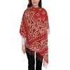 Scarves Lady Long Cool Red Bandana Paisley Style Women Winter Soft Warm Tassel Shawl Wrap Scarf