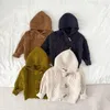 Chaquetas para bebé, suéter, abrigo para niñas y niños, cárdigan de punto de manga larga con capucha, prendas de vestir para recién nacidos, otoño e invierno, 2023