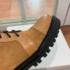 Mode martin boot lyxdesigner 100% läder b spänne halva bootie snörning kvinnor skor toppkvalitet cowskin cashmere ankel stövlar 35-42 med låda