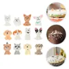 Garden Decorations 12 Pcs Mini Puppy Ornament Small Glass Container Miniature Animal Ornaments Dog Statues Adornments Resin Shape Child