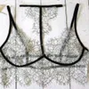 Conjuntos de ropa interior de dos piezas transparentes de lencería de encaje de pestañas sexy para mujeres maduras japonesas